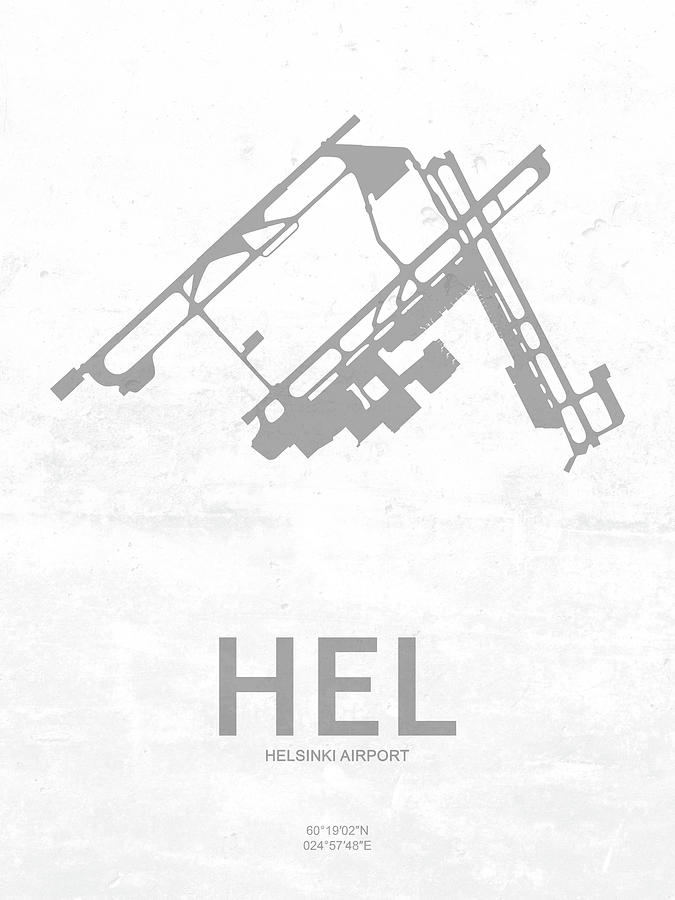 HEL Helsinki Airport in Vantaa Finland Runway Silhouette Digital Art by  Jurq Studio - Pixels