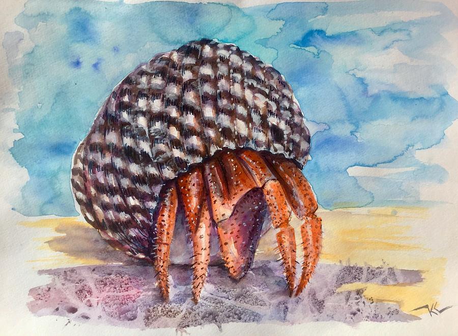 Hermit crab 4 #1 Painting by Katerina Kovatcheva