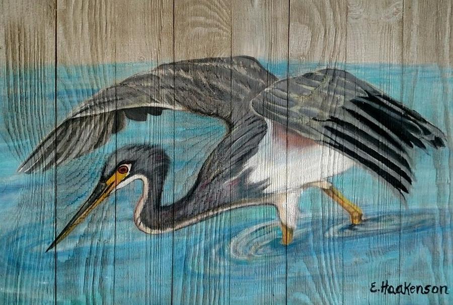 Heron On The Hunt Painting