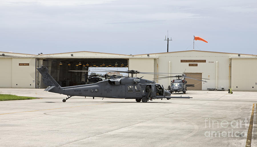 Hh-60g Pave Hawk Helicopters At Kadena #1 Photograph by HIGH-G Productions
