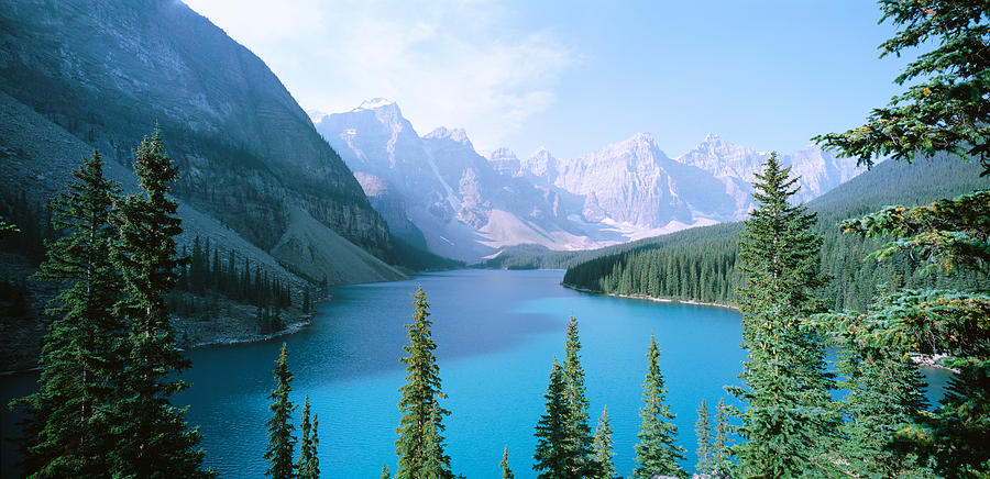 Banff National Park Photograph - High Angle View Of A Lake, Moraine #1 by Panoramic Images