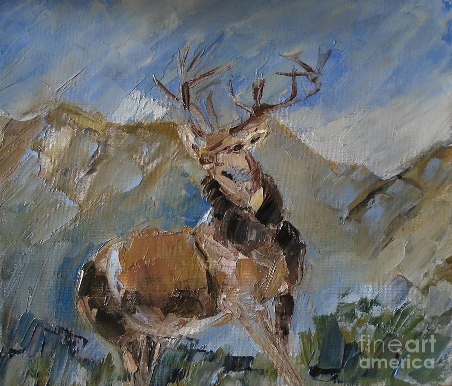 Highland Stag #1 Painting by Angela Cartner