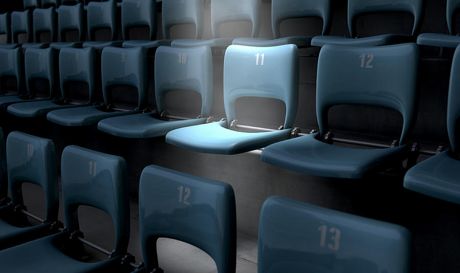 Seat Digital Art - Highlighted Stadium Seat #1 by Allan Swart