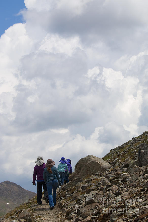 Hikers on Cottonwood Pass Colorado #1 Photograph by Steven Krull