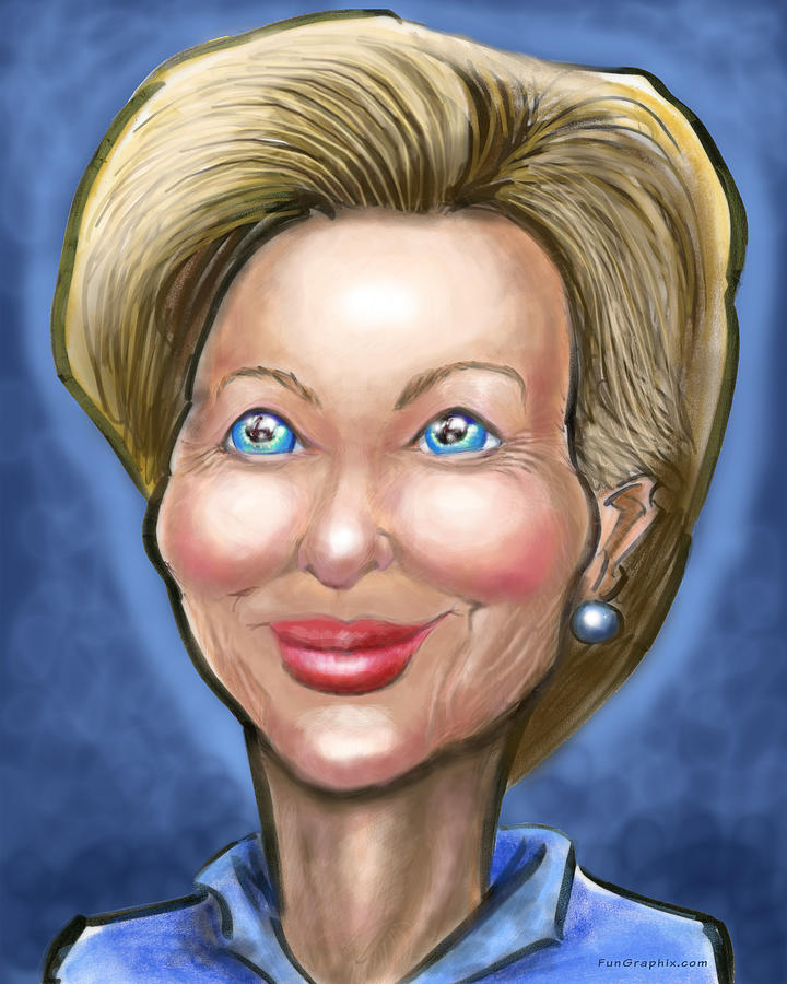 Hillary Clinton Caricature #1 Digital Art by Kevin Middleton