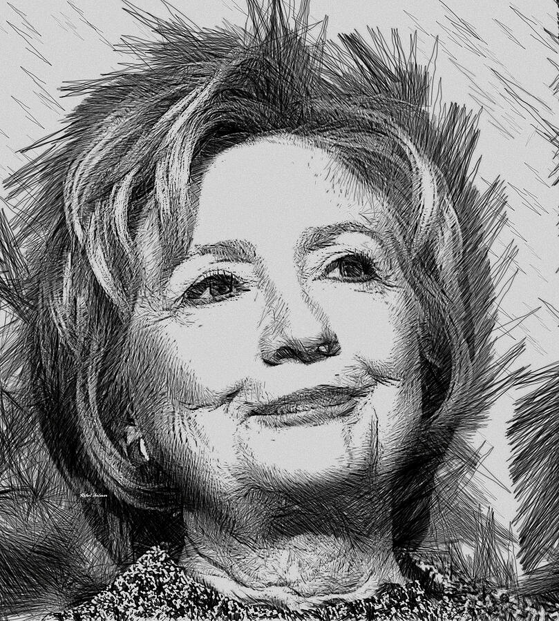 Portrait Digital Art - Hillary Clinton  #1 by Rafael Salazar