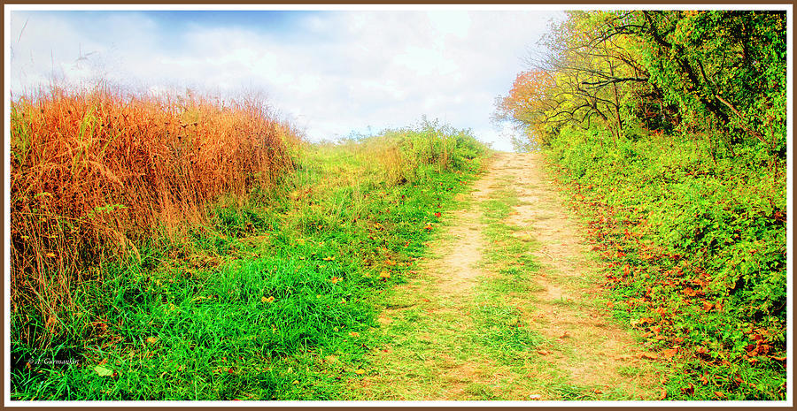 Hillside Path through a Meadow, Autumn #1 Digital Art by A Macarthur Gurmankin
