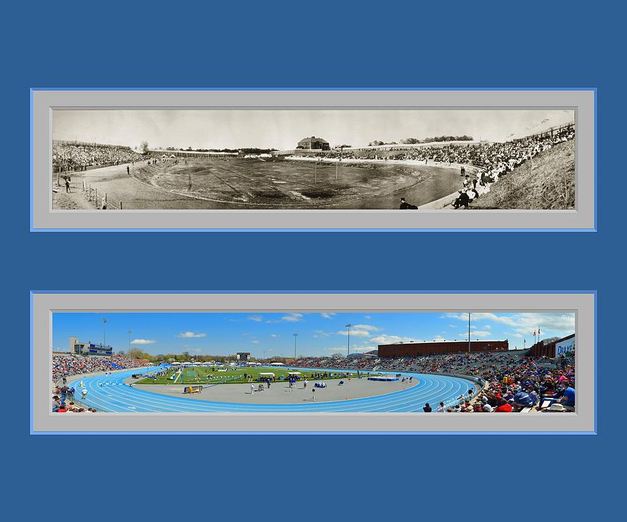 Historic Des Moines Iowa Panoramic Reproduction Drake Relays  Photograph by Ken DePue