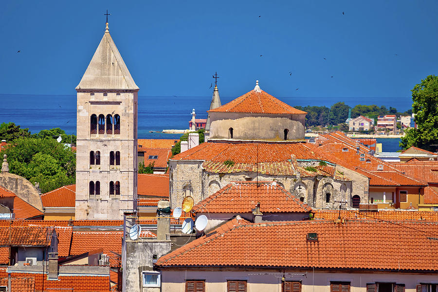 Historic Zadar skyline and rooftops view #1 Photograph by Brch Photography