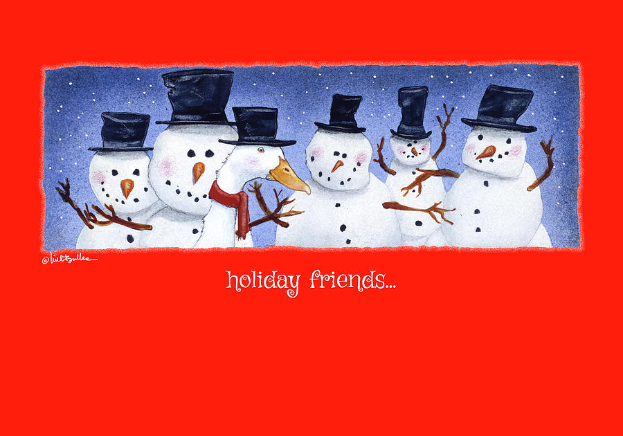 Christmas Painting - Holiday Friends... by Will Bullas