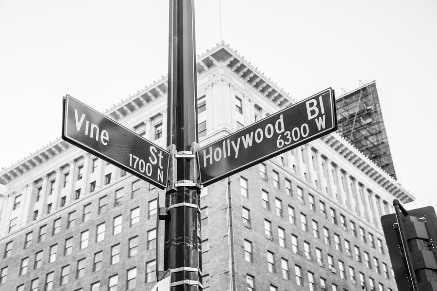 Hollywood and Vine Street Sign #1 Photograph by John McGraw