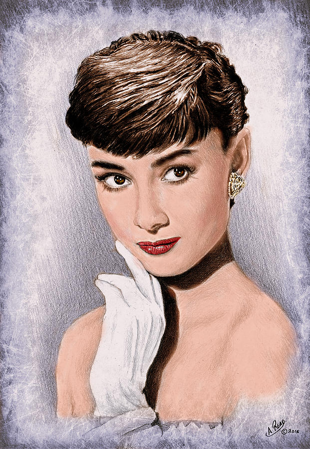 Hollywood greats Hepburn #1 Drawing by Andrew Read