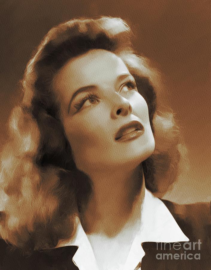 Hollywood Legends, Katharine Hepburn Painting by Esoterica Art Agency ...