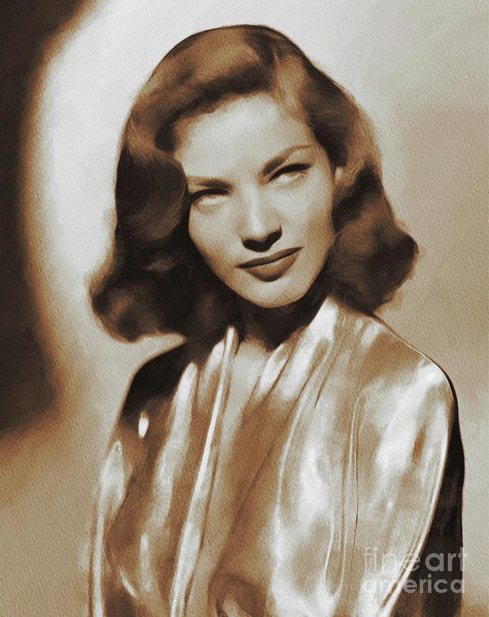 Hollywood Painting - Hollywood Legends, Lauren Bacall #1 by Esoterica Art Agency