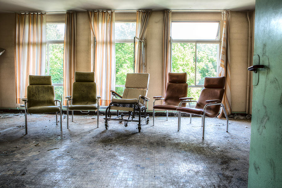 Castle Photograph - Home Sweet Home Forgotten Wheelchair Abandoned Nursing Home  #2 by Dirk Ercken