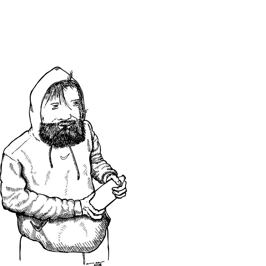 Homeless Man Drawing by Karl Addison | Fine Art America