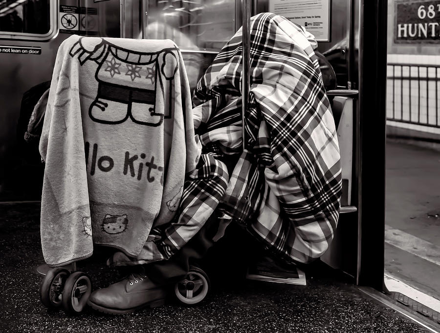 Homeless NYC Subway #1 Photograph by Robert Ullmann