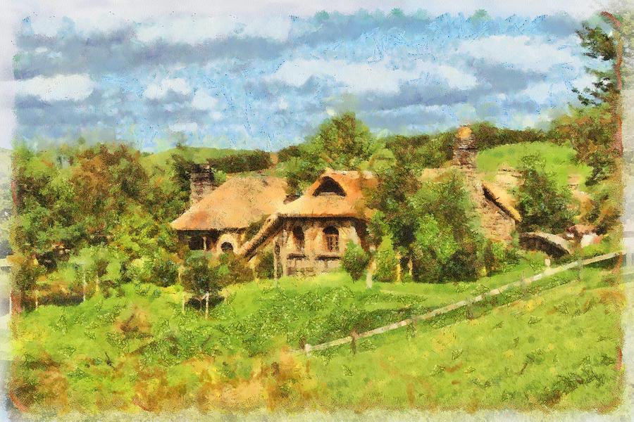 Fantasy Painting - Homes of the Shire Folk #1 by Esoterica Art Agency