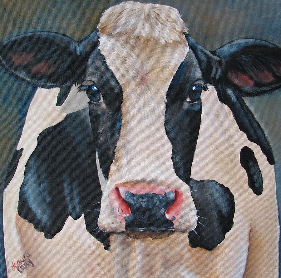 Cow Painting - Honey #1 by Laura Carey