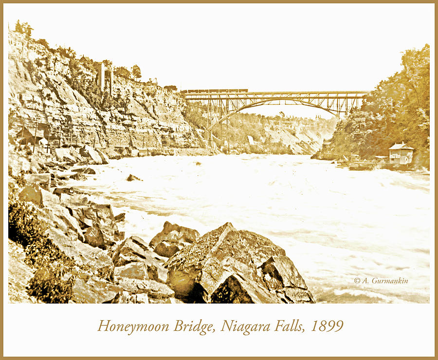 Honeymoon Bridge, Niagara Falls, 1899 #1 Photograph by A Macarthur Gurmankin