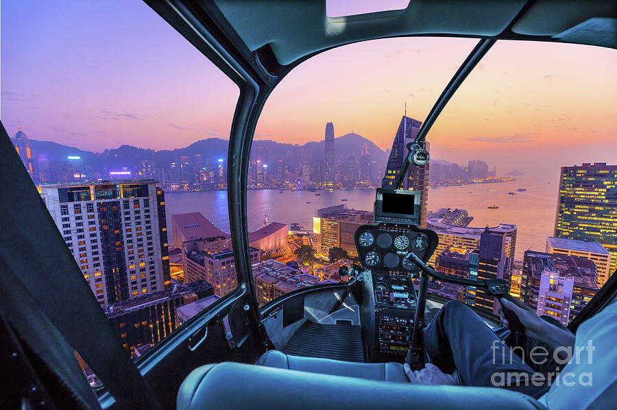 Hong Kong Helicopter #1 Photograph by Benny Marty