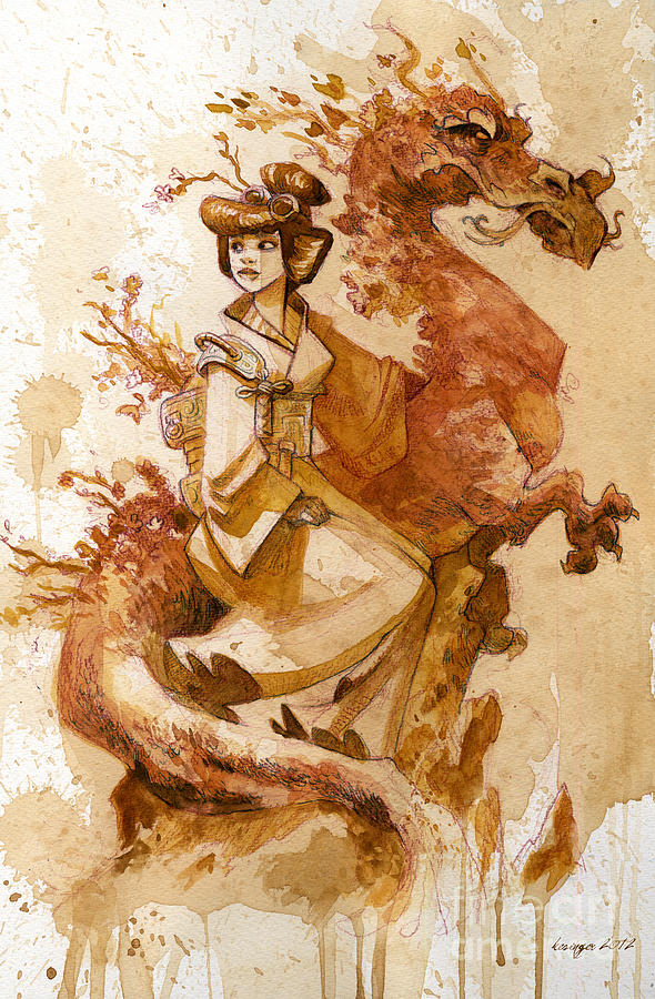 Steampunk Painting - Honor and Grace by Brian Kesinger