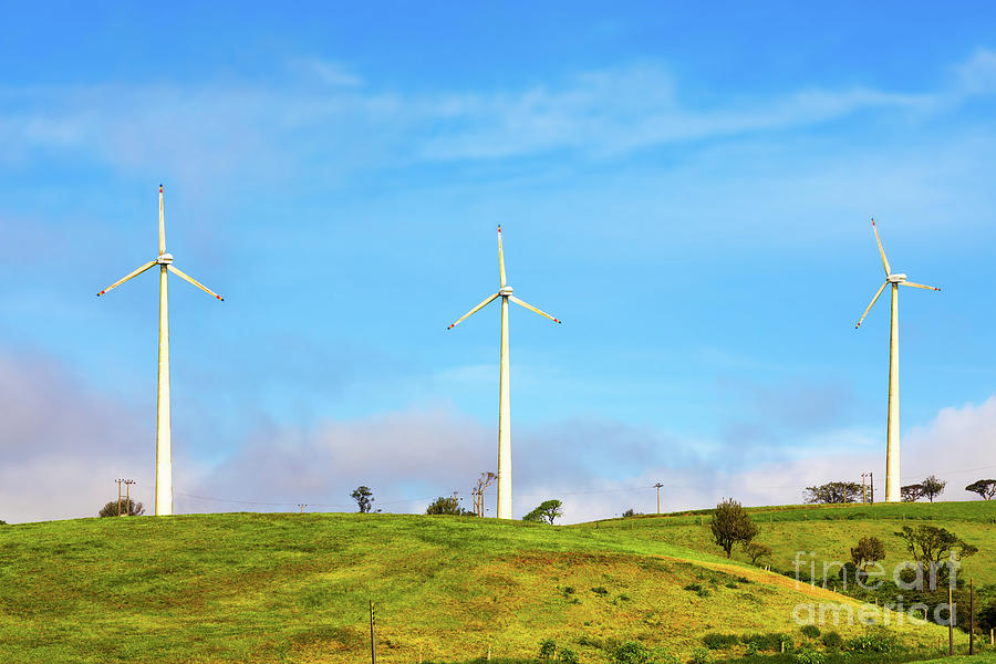 Nature Photograph - Horizontal Axis Wind Turbines #1 by MotHaiBaPhoto Prints