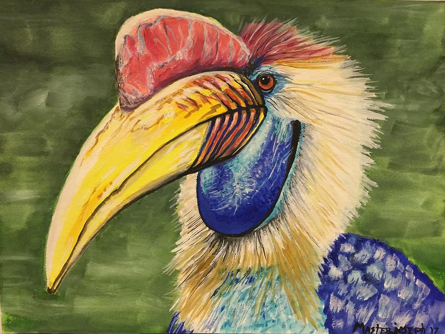 Hornbill #2 Painting by Anthony Masterjoseph