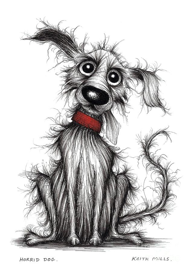 Horrid dog #1 Drawing by Keith Mills