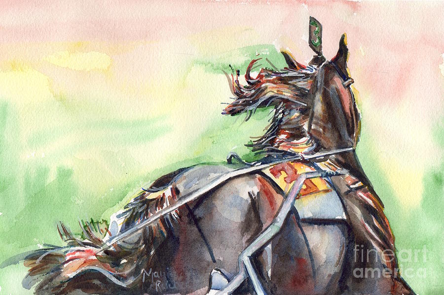 Racehorse Painting - Horse Art In Watercolor #1 by Maria Reichert