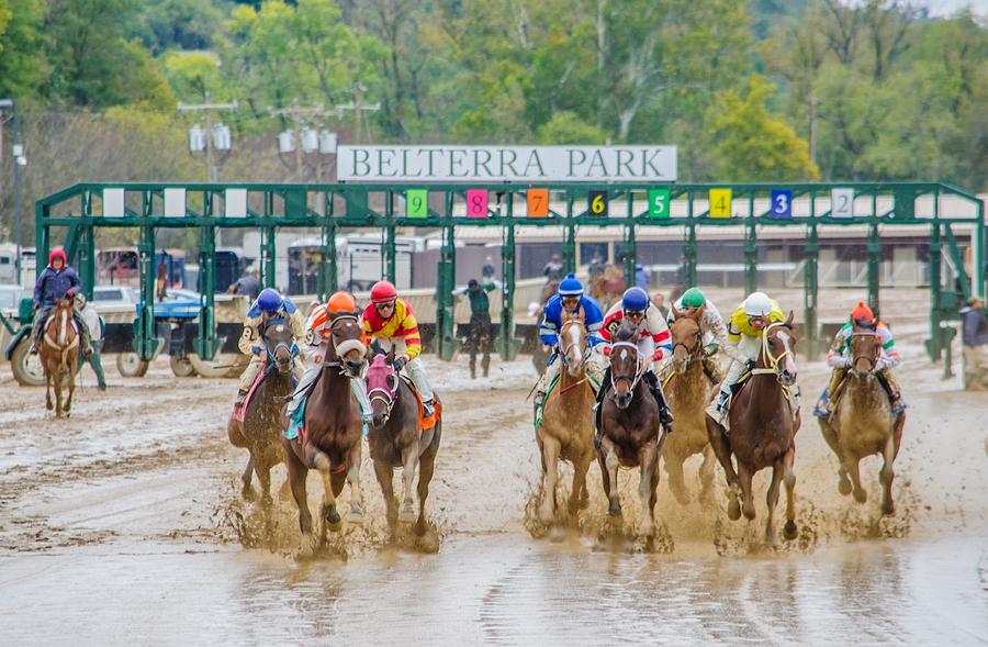 Horse Racing at Belterra Park, Cincinnati, Ohio Photograph by Ina