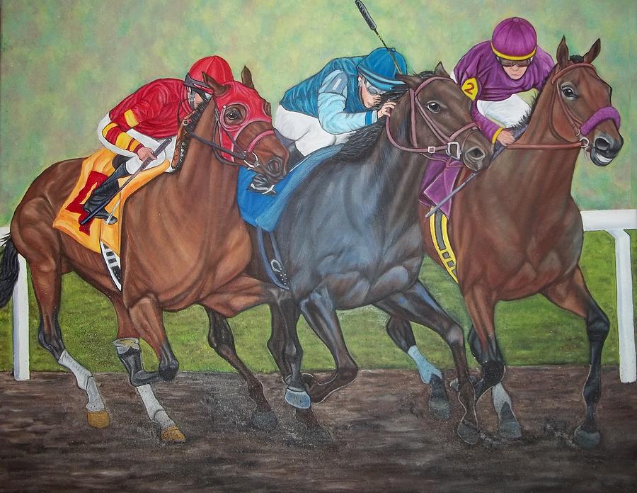 Horse Racing Painting by Sofya Mikeworth