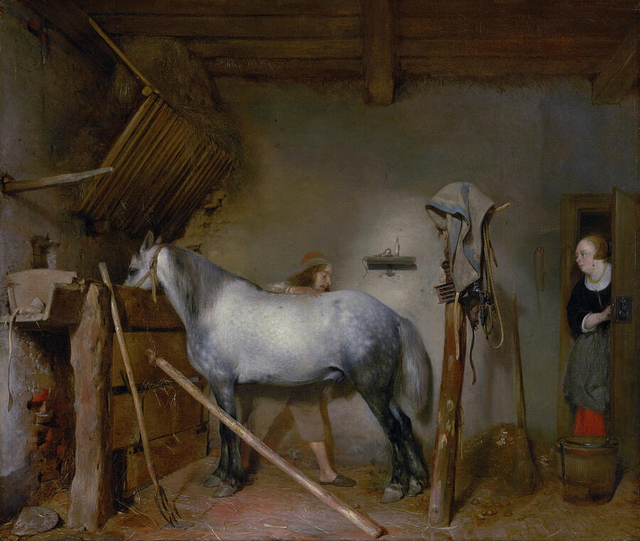 Horse Stable #5 Painting by Gerard ter Borch
