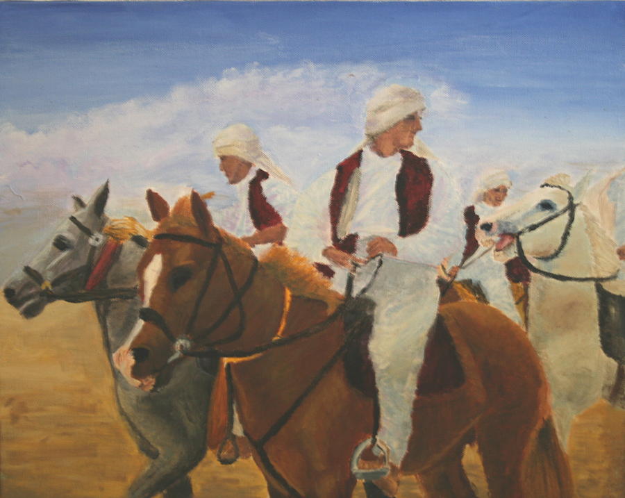 Horsemen of Tunisia Painting by Janet Couture Horsemen of Tunisia Painting by Janet Couture