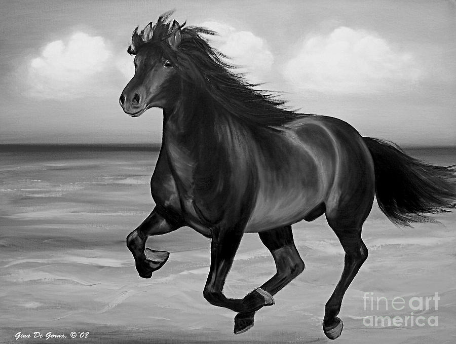 Horses in Paradise  RUN #2 Painting by Gina De Gorna