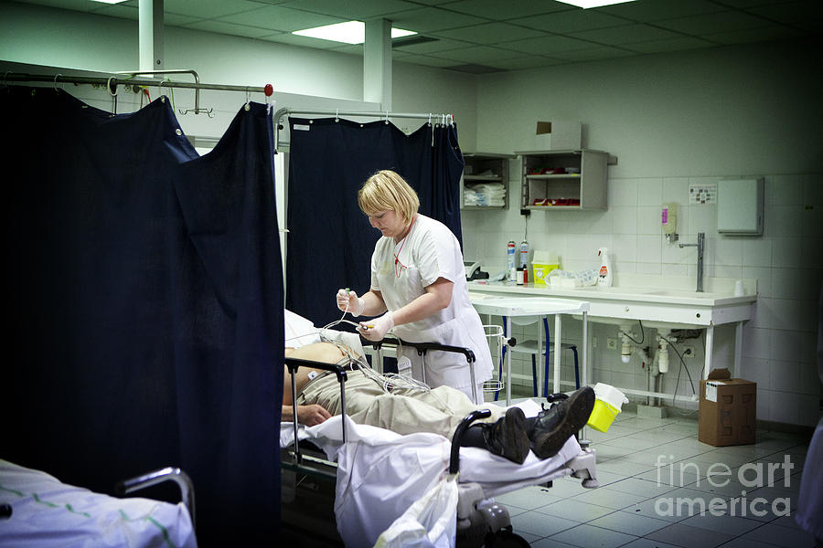Curtain Photograph - Hospital Trauma Center #1 by Amlie Benoist