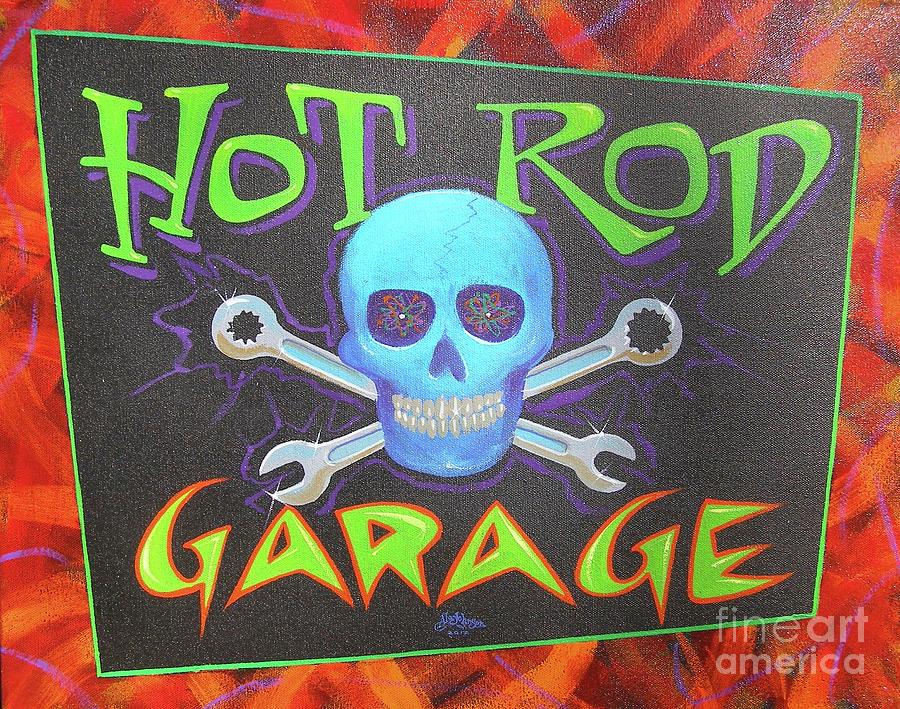 Hot Rod Garage #1 Painting by Alan Johnson