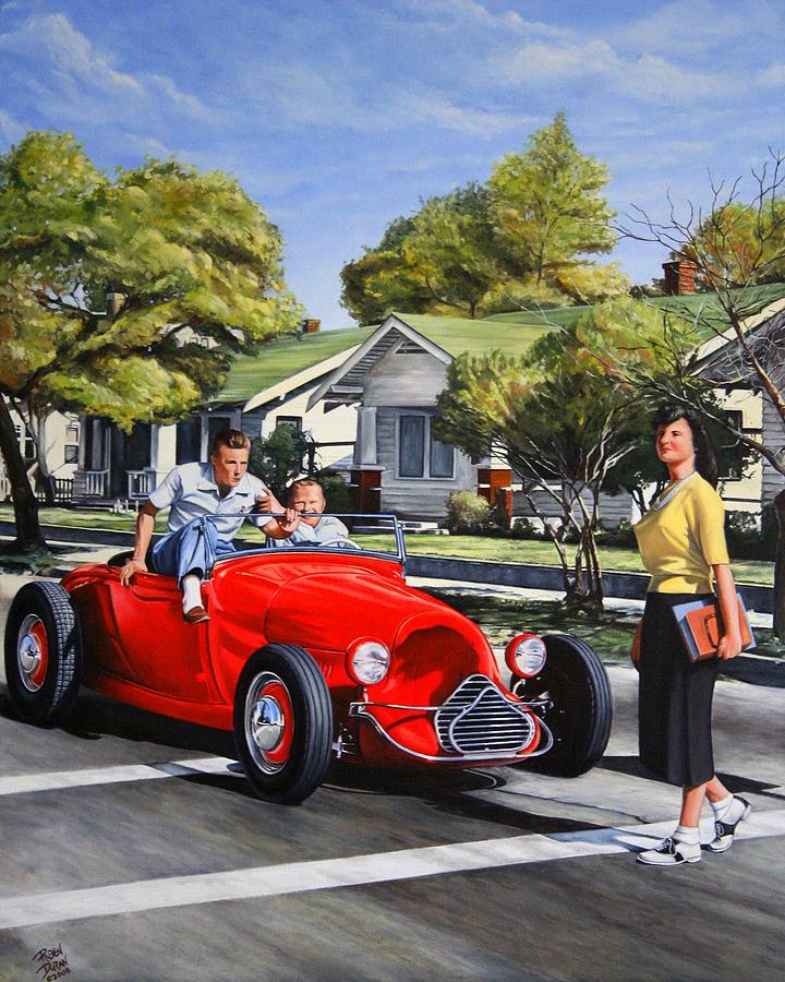 Hot Rod magazine cover Painting by Ruben Duran.