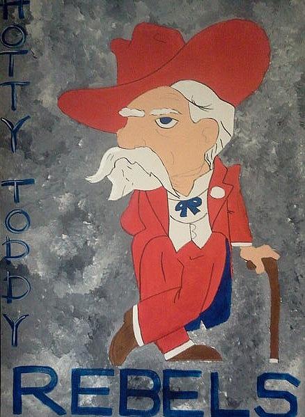 Football Painting - Hotty Toddy REBELS #1 by Lisa Collinsworth
