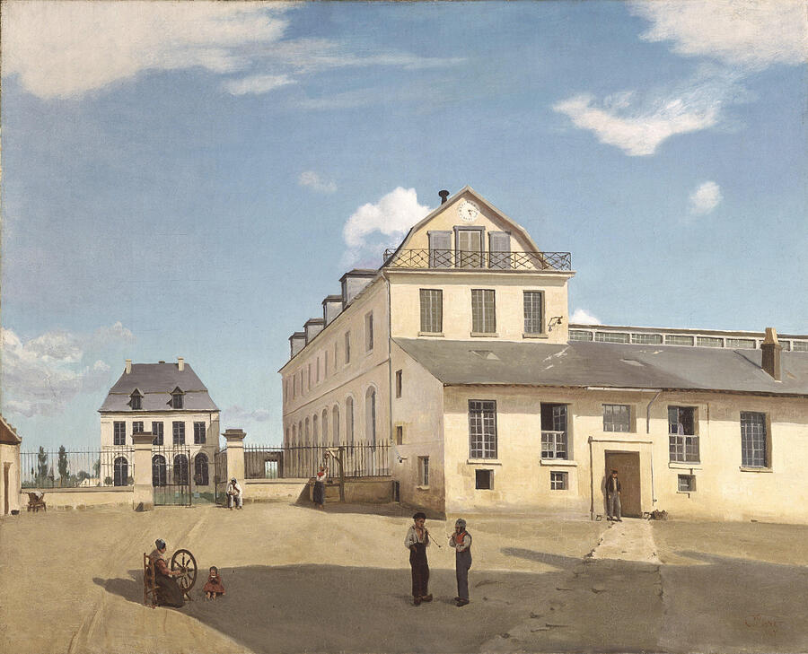 House and Factory of Monsieur Henry, from 1833 Painting by Jean-Baptiste-Camille Corot