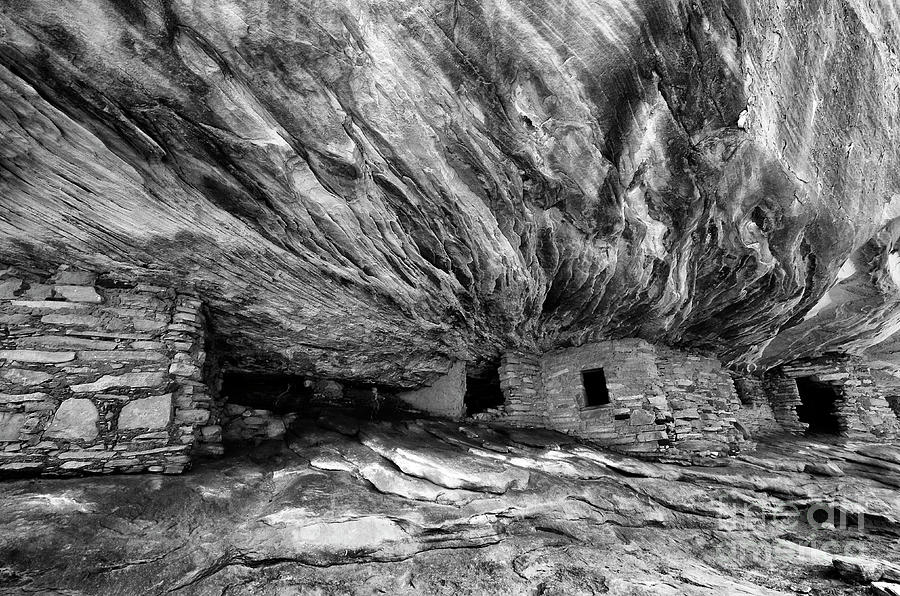 Black And White Photograph - House On Fire Ruin Utah Monochrome 2 by Bob Christopher