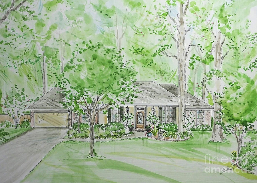 House rendering sample  #1 Drawing by Lizi Beard-Ward