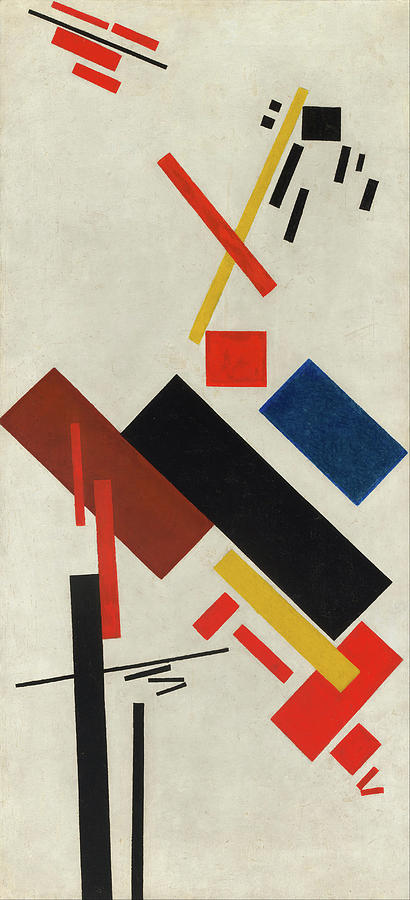 Primary Colors Painting - House under construction #1 by Kazimir Malevich