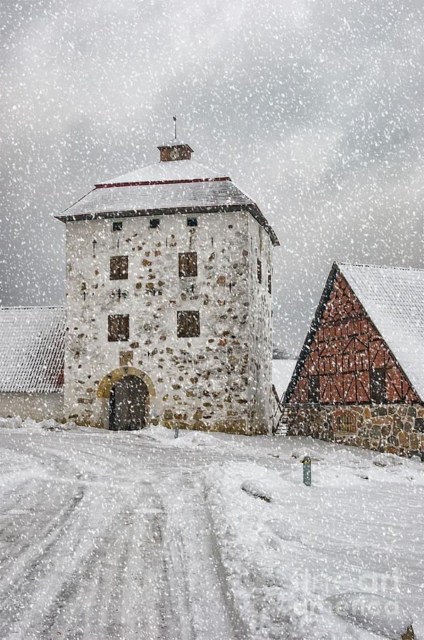 Hovdala Castle Gatehouse in Winter #1 Photograph by Antony McAulay