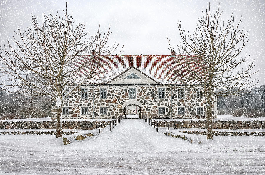 Hovdala Castle Main house in Winter #1 Photograph by Antony McAulay