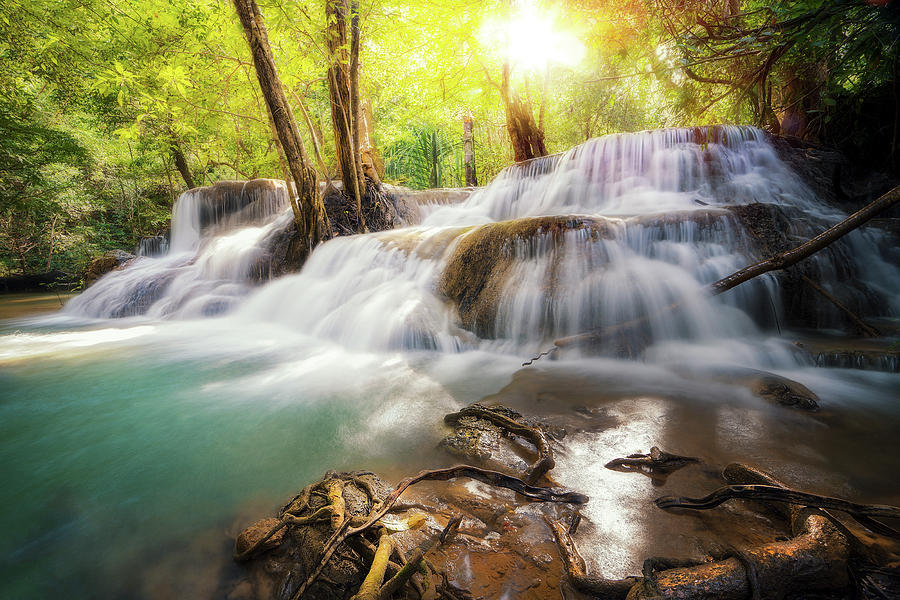 Huai Mae Khamin waterfall #1 Photograph by Anek Suwannaphoom