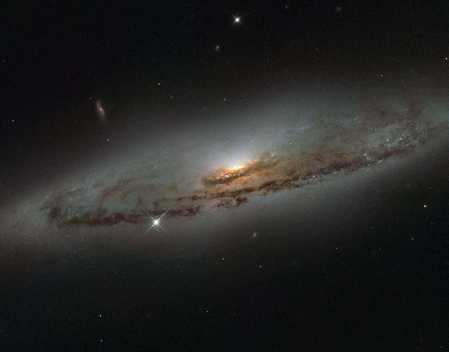 Hubble Sees a Supermassive and Super-hungry Galaxy #1 Painting by Celestial Images