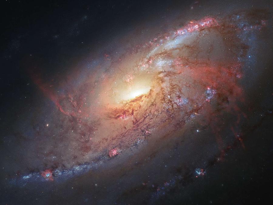 Hubble view of M 106 #1 Painting by Celestial Images
