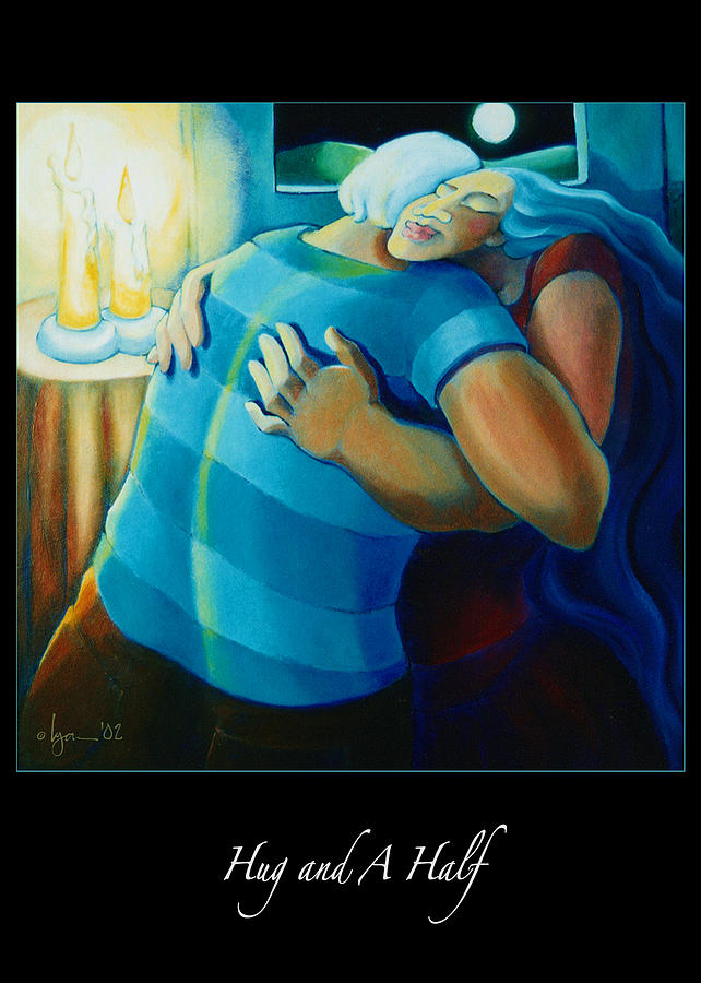 Hug and A Half #1 Painting by Angela Treat Lyon