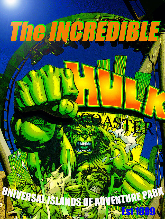 Hulk Coaster 1999 #1 Painting by David Lee Thompson